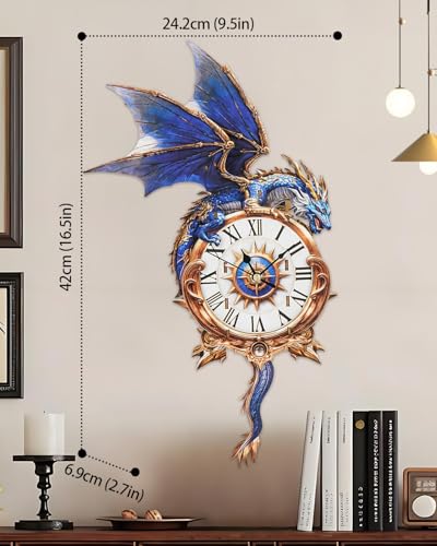 3D Puzzles for Adults, Blue Dragon Clock 3D DIY Model Kit Crafts