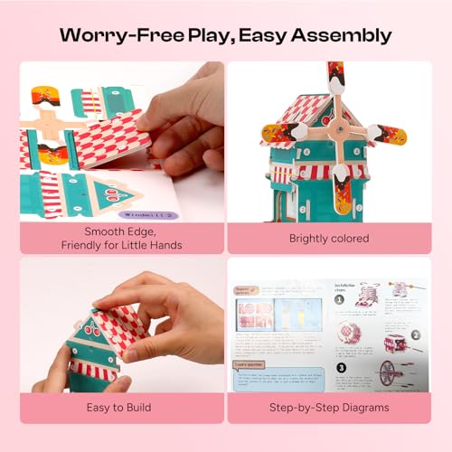 Sntieecr 6-in-1 Stem Kits for Kids Age 8-12, Girls Engineering Kit