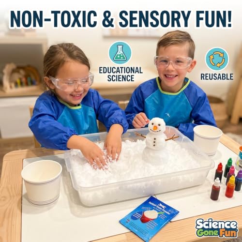 Instant Snow Powder - 20 Ind. Packs (10g) Makes Approx. 40 Cups Fluffy Fake Snow. Reusable, Non-Toxic, Perfect for Science Experiments, Holiday Decor, Sensory Play, Party Favors