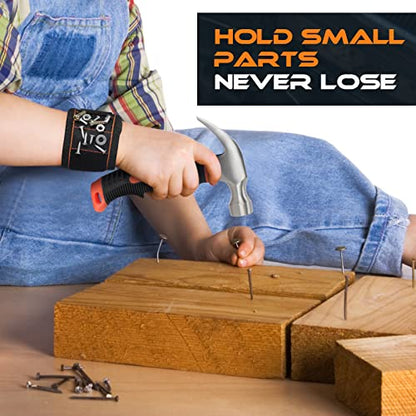 25 Pieces Kids Real Tool Kit Children Real Tool Set with Real Hand Tools, Kids Tool Belt, Pouch Bag,Magnetic Wristband for Small Hands DIY Woodworking Projects Home Repair