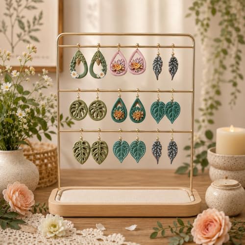 Boho Leaf Polymer Clay Cutters Set - 11Pcs Tropical Leaf Clay Earring Cutters，Tropical Leafs Polymer Clay Set for Jewelry Making, Gift for Wife, Friends, Sisters & Family - color: Swiss Cheese Plant