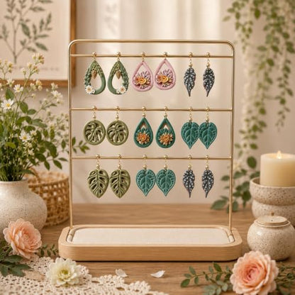 Boho Leaf Polymer Clay Cutters Set - 11Pcs Tropical Leaf Clay Earring Cutters，Tropical Leafs Polymer Clay Set for Jewelry Making, Gift for Wife, Friends, Sisters & Family - color: Swiss Cheese Plant