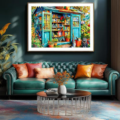 Blueforest Puzzles for Adults 1000 Pieces Cozy Garden Shed with Cats - color: Cozy Garden Shed