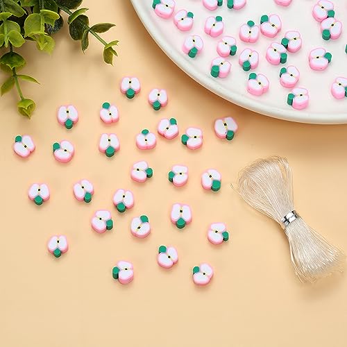 100pcs Apple Polymer Clay Spacer Beads for Women Jewelry Making DIY Bracelet Necklace Hair Clip Accessories (Apple) - color: Apple