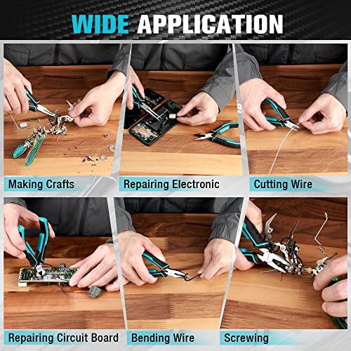 DURATECH Mini Pliers Set, 6PCS Jewelry Pliers Set, CRV Construction