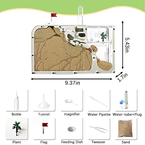 ELNMLHT Ant Farm Castle, Ant Farms with Yellow Sand and Tool Kit, Ant Colony Observation Kit, Ant Viewing Habitat Science Kit, Educational & Learning Science Kit for Kids, Adults, Student (Ant Farm B) - color: Ant Farm B