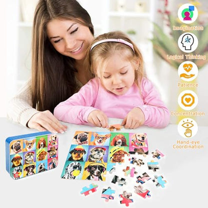LELEMON Puzzles for Kids Ages 4-6,Dog 60 Piece Puzzles for Kids Ages 4-8 - color: Dog 2)