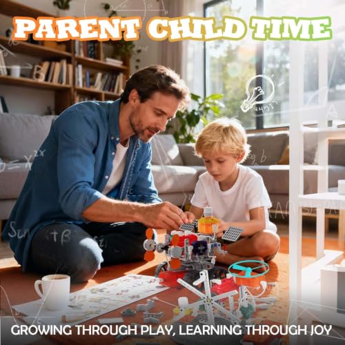 2-in-1 STEM Kit for Kids 3+, 218 Pcs Circuit & Car Building Set