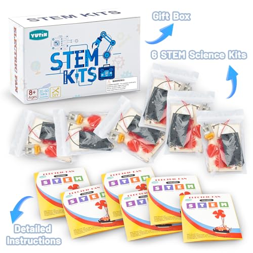 6 STEM Science Kits for Kids Age 8-12, Classroom Electric Fan Circuit Kit