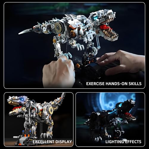 HJPLPXH Mechanical Tyrannosaurus Building Blocks Set with LED Light - style: T-Rex