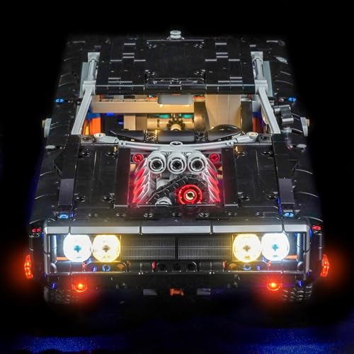 LocoLee Light kit Compatible with Lego Fast and Furious Dodge Charger R/T Car 42231- NOT Actual Model Only Lights, LED Lighting Accessories for LEGO Technic Display Collectors (Standard Version)