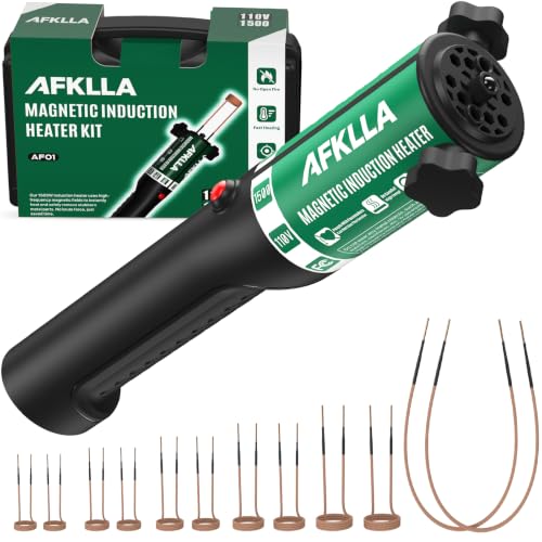 Induction Heater Bolt Removal,1500W 110V Magnetic Heat Induction Tool with 6 Coils, Bolts Heating Kit for Rusty Screw, Nuts, Bearings Removal - Toolbox Incl, Green - color: 6Coils-Black