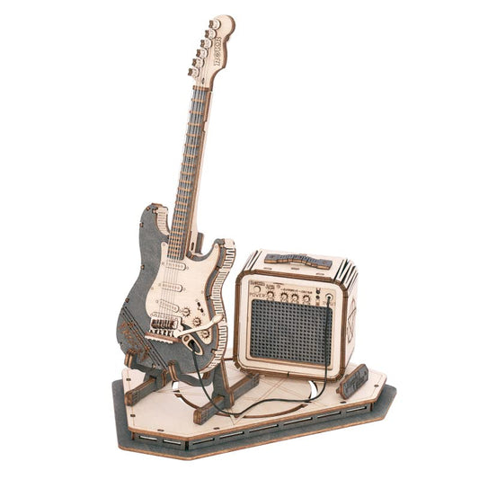 ROKR Wooden 3D Puzzles for Adults Guitar, Musical Instrument Model Kit 3D Puzzles to Build, Desk Decor/DIY Hobbies/Gifts (Electric Guitar) - color: Tgk - Guitar