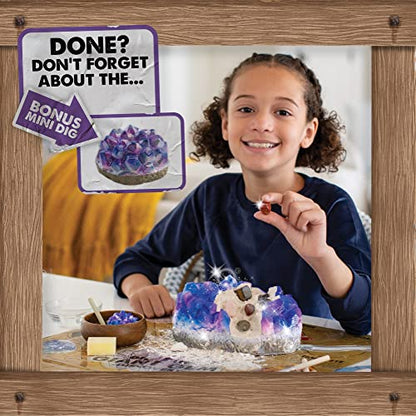 MindWare Dig It Up Giant Gem Discovery Kit - Gemstone Dig Kit Offers Geology for Kids with 12 Real Polished Hidden Gemstones - Includes 1 Giant Gem, Chiseling Tools, Gemstone Poster - Ages 4+