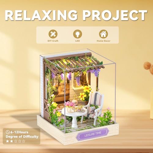 Flever Dollhouse Miniature DIY House Kit Creative Room with Furniture for Romantic Artwork Gift (Leisure Time) - color: Leisure Time