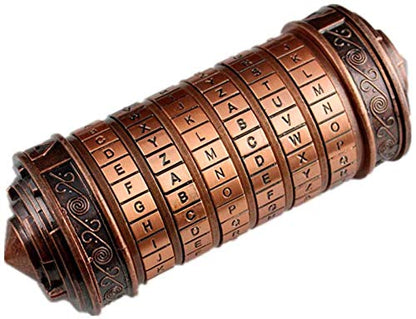 Cryptex Da Vinci Code Mini Cryptex Lock Puzzle Boxes with Special Compartments Anniversary Valentine's Day Romantic Birthday Gifts for Her Gifts for Girlfriend Box for Men - color: Copper