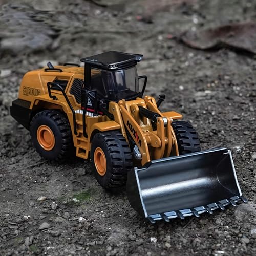 Gemini&Genius Small‑Size Wheeled Loader Heavy‑Duty Construction Site Toy - color: 1:60 Loader