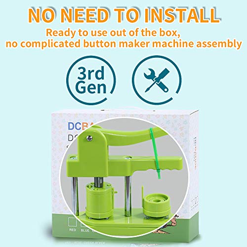 Happizza Button Maker Machine, (3rd Gen) Installation-Free 25mm(1 in) DIY Pin Button Maker Press Machine Kit, Badge Punch Press Machine with Free 500pcs Button Parts&Pictures&Circle Cutter - size: Round - 25 mm