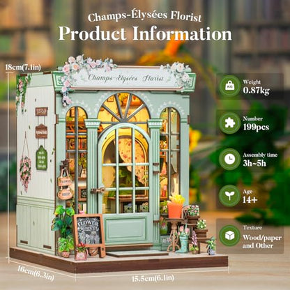 Fsolis Book Nook Kit DIY Miniature House (Champs-Élysées Florist) - color: Champs-élysées Florist