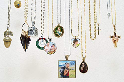 Anezus 60Pcs Pendant Trays, Bezel Pendant Trays Blanks with Glass Cabochons for Pendants Making and Jewelry Making, 5 Styles
