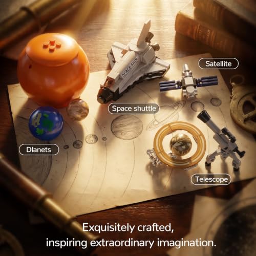 672Pcs Spinning Solar System Building Block Set, Rotating Planet Model Kit