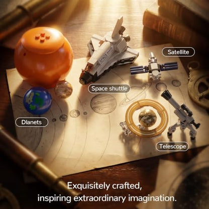 672Pcs Spinning Solar System Building Block Set, Rotating Planet Model Kit