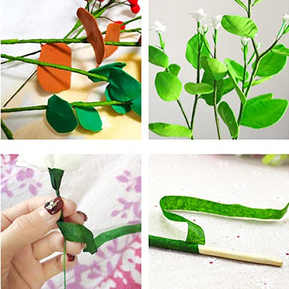 Arlai Pack of 50, Diameter 2mm Dark Green Paper Wrapped Floral stem Wire 16 Inch Floral Stem Wire - DIY Bouquet Stem Wrapping and Crafts - color: 50 pcs Dark green