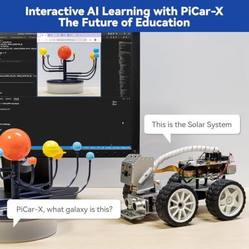 SunFounder Picar-X AI Robot Smart Car Kit for Raspberry Pi 5/4/3B+/Zero 2w, Openclaw LLMs ChatGPT/Gemini/Grok, Voice&Video Recognition, Python, Scratch, Camera (RPI NOT Included) - color: Picarx