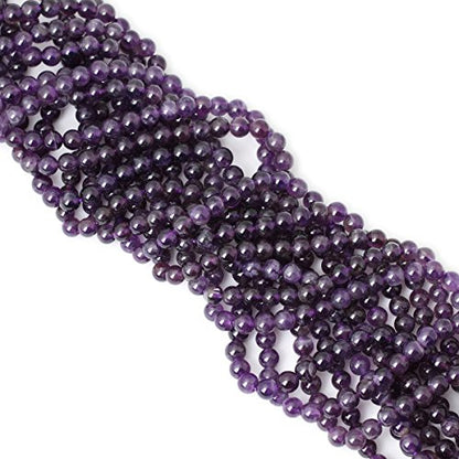 60PCS 6mm Natural Amethyst Gemstone Round Loose Beads Crystal Energy Stone Healing Power for Jewelry Making 1 Strand 15" - color: amethyst, size: 6mm