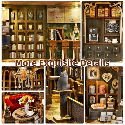 CCCDF Saison Café Book Nook Kit, DIY 3D Wooden Puzzle for Adults - color: Saison Café