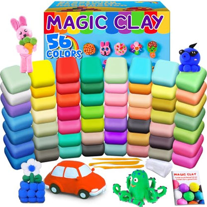 ESSENSON Air Dry Clay 56 Colors, Modeling Clay for Kids - color: 56 Colors