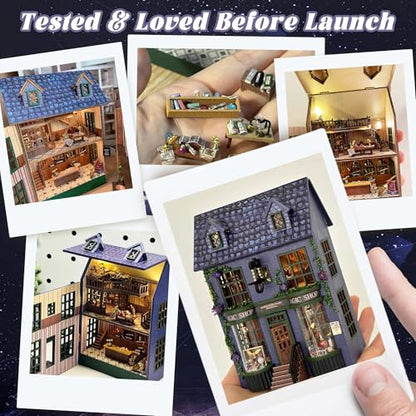 Flever Dollhouse Miniature DIY House Kit Creative Room with Furniture for Romantic Valentine's Gift (Magic Store) - color: Magic Store