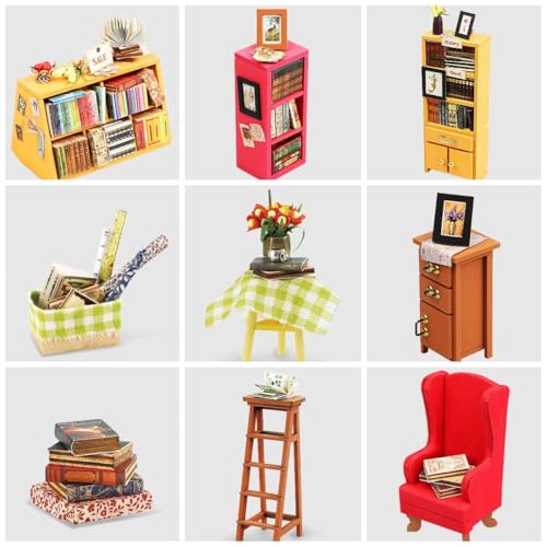 Rolife 1:20 Miniature House Kits-Tiny House Kit-DIY Miniature Dollhouse Kits for Adults-Model Building Craft Kits-Hobbies Gifts for Women and Men - color: Sam's Study