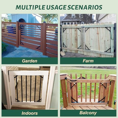 2 Set Gate Frame Fence Kit with Gate Latch,Heavy Duty Anti Sag Gate Kit, Gate Corner Brace Bracket Hardware for Wooden Privacy Fence Gate Garden Wooden Driveway Gates, Shed Doors, Corral