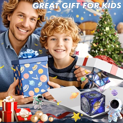 Euclidean Cube Fidget Toys for Kids 2 in 1 Star Cube Magic Cube Puzzle Toys - style: Starry Sky