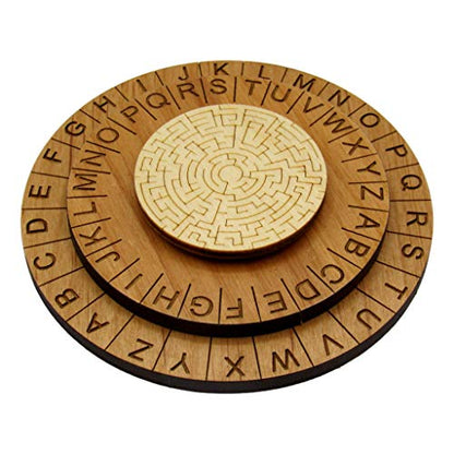 Labyrinth Cipher Wheel - Premium Escape Room Decoder Ring and Escape Room Prop - size: Labyrinth Cipher