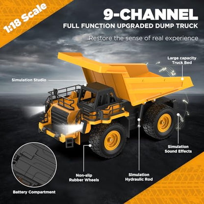 12.2" Remote Control Dump Truck Toy for Kids, RC Construction Vehicle Toy - style: Dump Truck[2026 Upgrade]