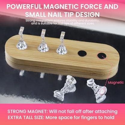 Wooden Stand for Nails Art Display Practice 2 Set - color: Wood, size: Large
