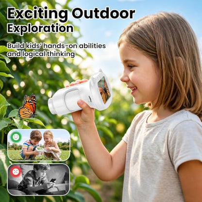 Alotwan Handheld Kids Microscope, Digital 1000X Miniscope, HD 2.4" Screen - color: White