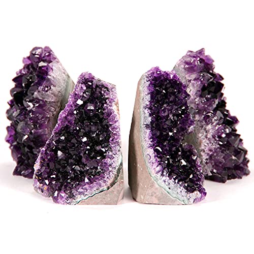 Premium Natural Amethyst Crystals Geode, 3.5-4.5 lbs Healing Crystal Stones - size: 3.5 pound - 4.5 pound