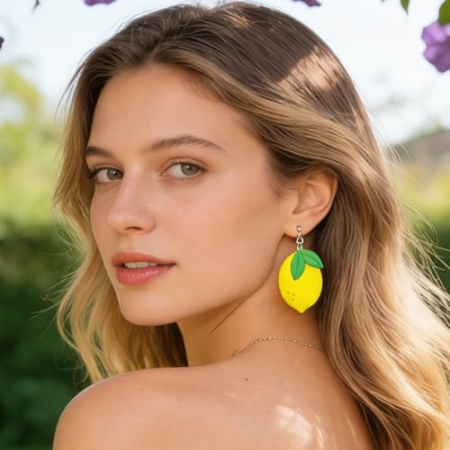 19Pcs Lemon Polymer Clay Cutters Fruit Flower Polymer Cutter for Clay Earrings Making Festival Jewelry DIY - color: Lemon