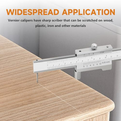 200mm Metal Scriber Calipers, Marking Gauge Calipers, 0-8 inch Carbide Parallel Cross Caliper for Scribing Iron, Steel, Wood and Other Materials
