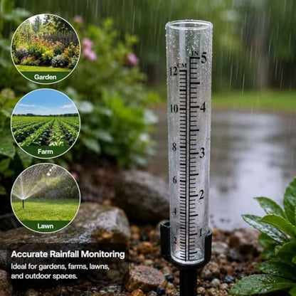5" Rain Gauge Replacement Tube Glass for Outdoor Garden Yard Home, Best Rated 2 Pcs