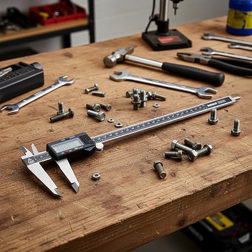 NEIKO 01409A 12” Electronic Digital Caliper | Extra Large Display | 0-12 Inches | Inch/Fractions/Millimeter Conversion | Polished Stainless Steel - size: 12 Inch, style: Stainless Steel