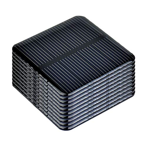 10pcs Mini Monocrystalline Solar Cells Solar System Kit 50mm X 50mm/1.96" X 1.96" 2V 160MA for DIY Charge Solar Panels