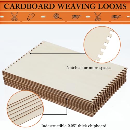 20 Pcs Beginners Wooden Loom Notched Weaving Loom Basket Weaving Tools for Kids Adult Art Craft Activity Jewelry Motor Skills Crochet Knitting Sewing Teaching Educational