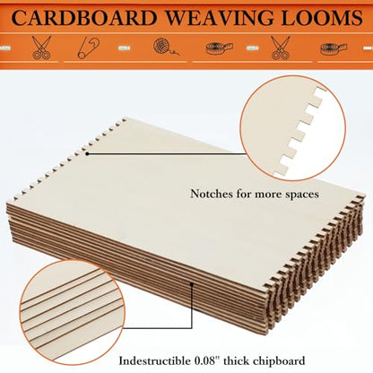 20 Pcs Beginners Wooden Loom Notched Weaving Loom Basket Weaving Tools for Kids Adult Art Craft Activity Jewelry Motor Skills Crochet Knitting Sewing Teaching Educational
