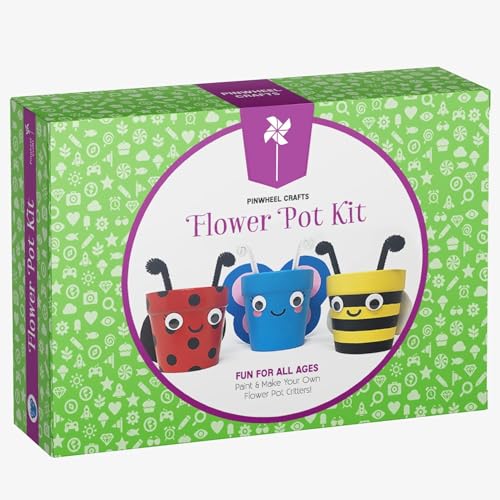 Pinwheel Crafts Flower Pot Painting Kit for Kids Ages 8-12, Seeds and Soil - style: Painting Kit with Seeds and Soil