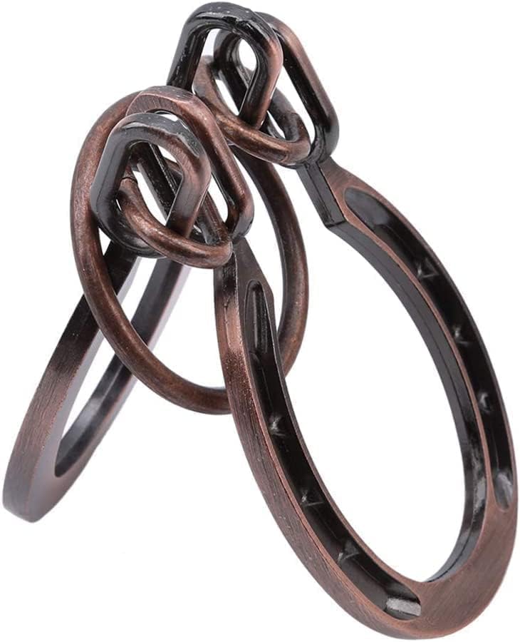 God Lock Puzzle Metal Ring Solution Intellectual Deduction Unlock Puzzle Brain Tease Unlock Horseshoe Buckle Gift, Assembly and Disentanglement Puzzles Box Mind for Adults Office Supplies