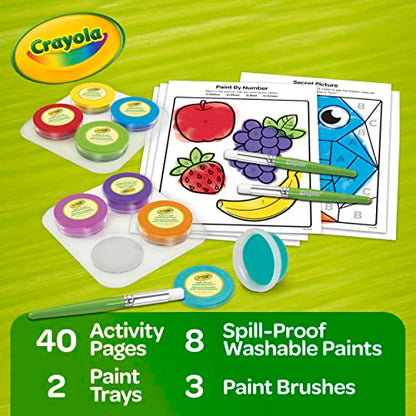 Crayola Spill Proof Paint Set (8ct), Washable Toddler Paint Kit, with Brushes, Pots, Activity Pages, Arts & Crafts Kit, Gift for Toddlers, Ages 3+ (Pack of 2) - size: 1 Count (Pack of 2), style: Spill Proof Paints
